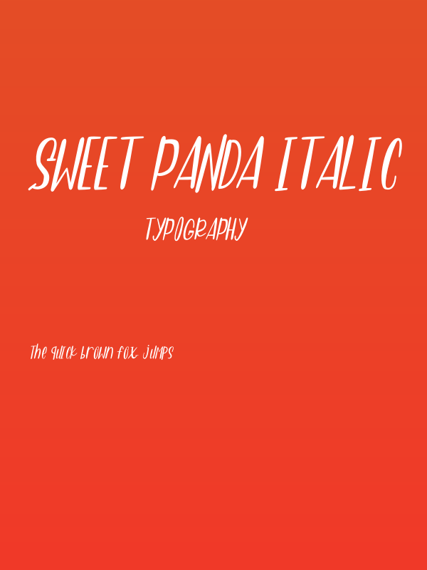 Sweet Panda Italic Poster