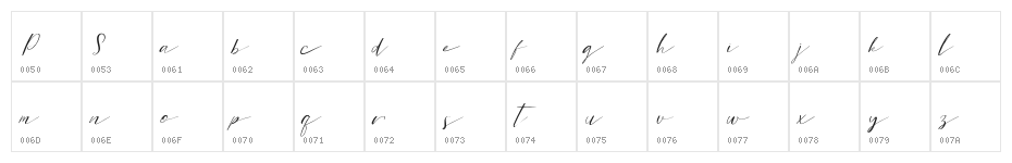 Sweet Patterson DEMO Regular Character Map