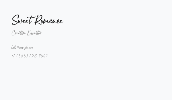 Sweet Romance Business Card