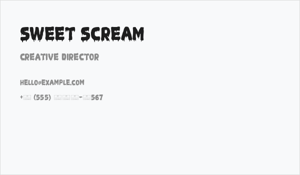 Sweet Scream Business Card