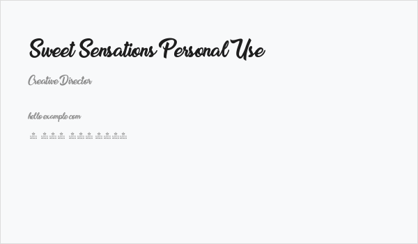 Sweet Sensations Personal Use Business Card