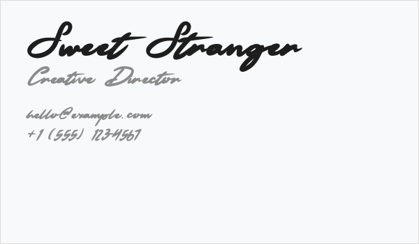 Sweet Stranger Business Card