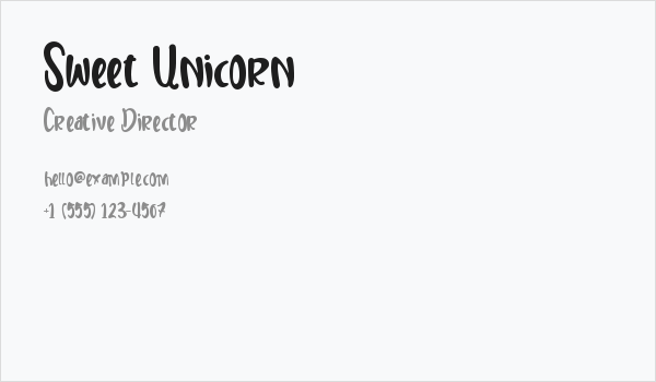 Sweet Unicorn Business Card