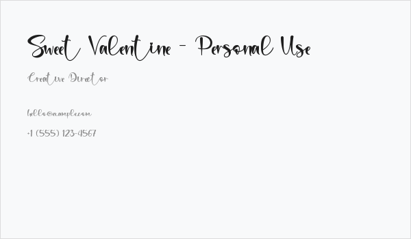 Sweet Valentine - Personal Use Business Card