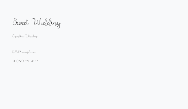 Sweet Wedding Business Card