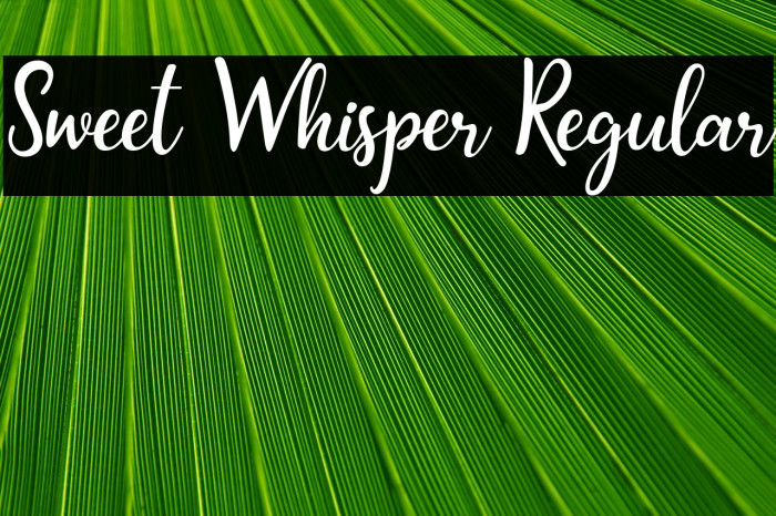 Sweet Whisper Regular Example 1