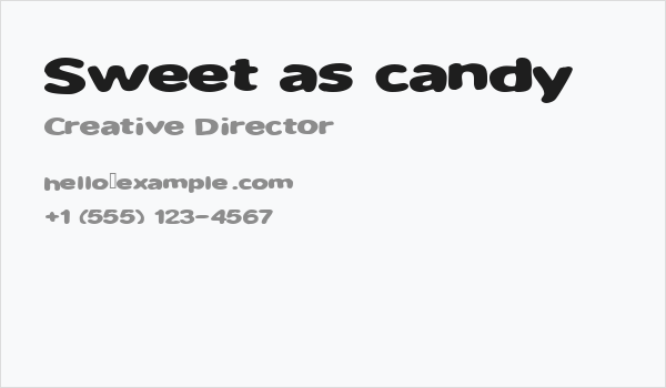Sweet as candy Business Card