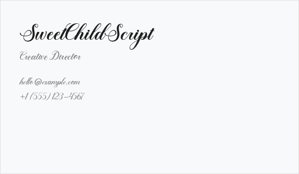 SweetChildScript Business Card