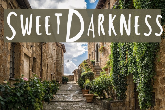 SweetDarkness Font examples