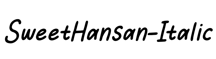 SweetHansan-Italic  フリーフォントのダウンロード