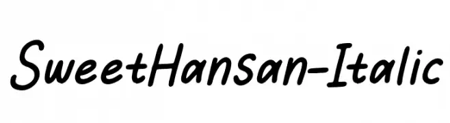 SweetHansan-Italic  Скачать бесплатные шрифты
