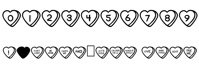 SweetHeartsOT Font OTHER CHARS