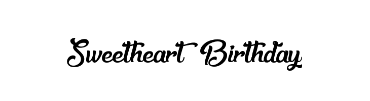 Sweetheart Birthday  Frei Schriftart Herunterladen