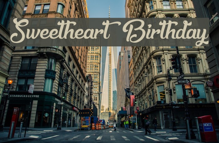 Sweetheart Birthday Font examples
