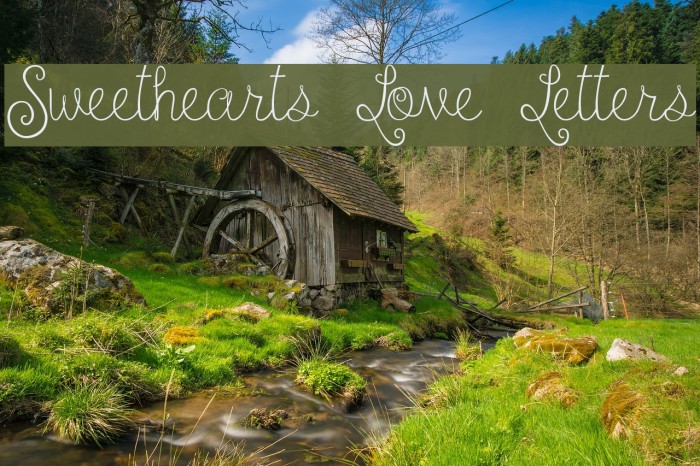 Sweethearts Love Letters Font examples