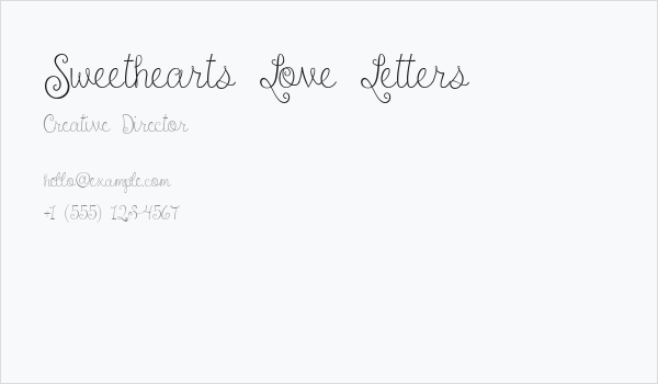 Sweethearts Love Letters Business Card