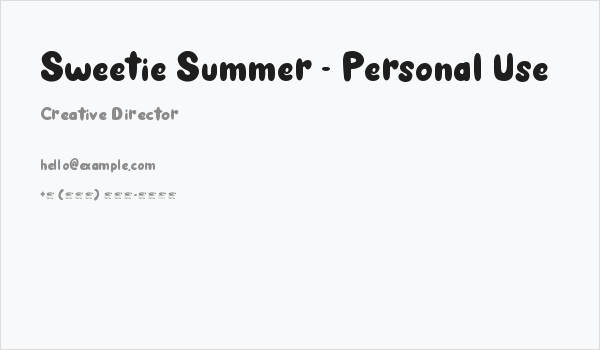 Sweetie Summer - Personal Use Business Card