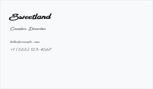 Sweetland Business Card