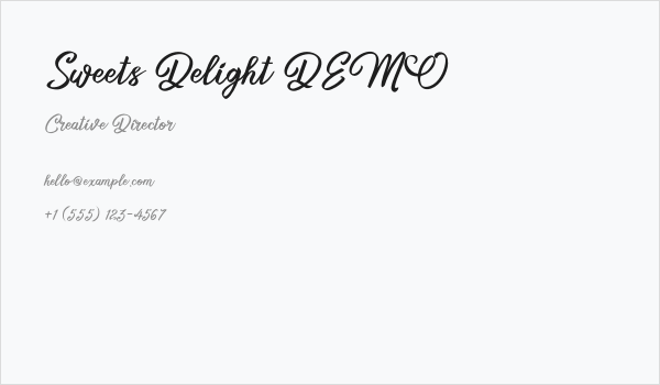 Sweets Delight DEMO Business Card