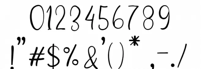 Sweety Amour Regular Font OTHER CHARS