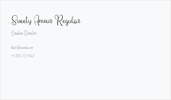 Sweety Amour Regular Business Card