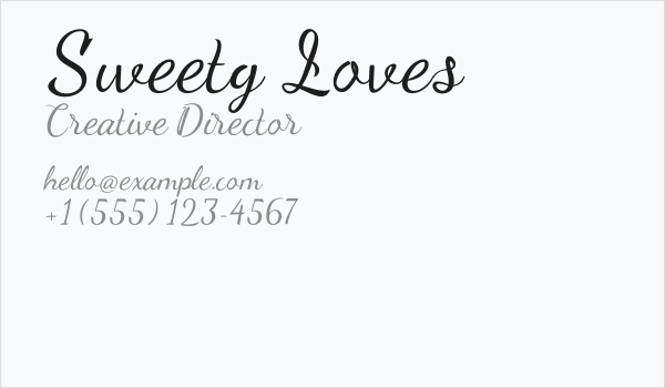 Sweety Loves Business Card