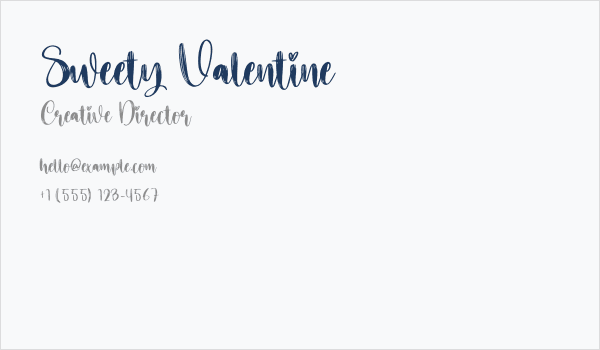 Sweety Valentine Business Card