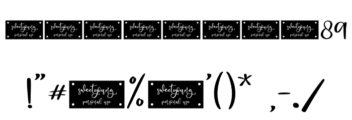 Sweetyoung - Personal Use Font OTHER CHARS