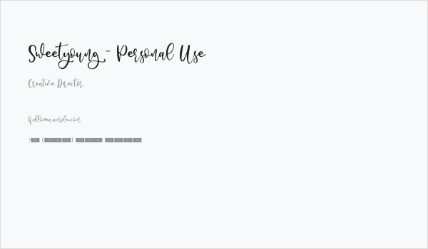 Sweetyoung - Personal Use Business Card