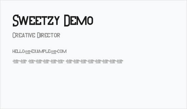 Sweetzy Demo Business Card