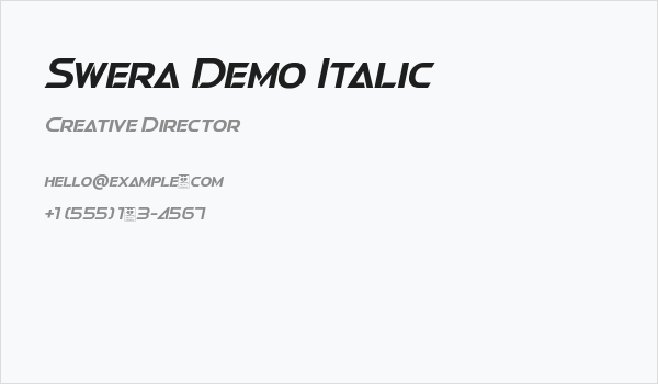 Swera Demo Italic Business Card
