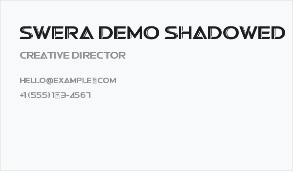 Swera Demo Shadowed Business Card