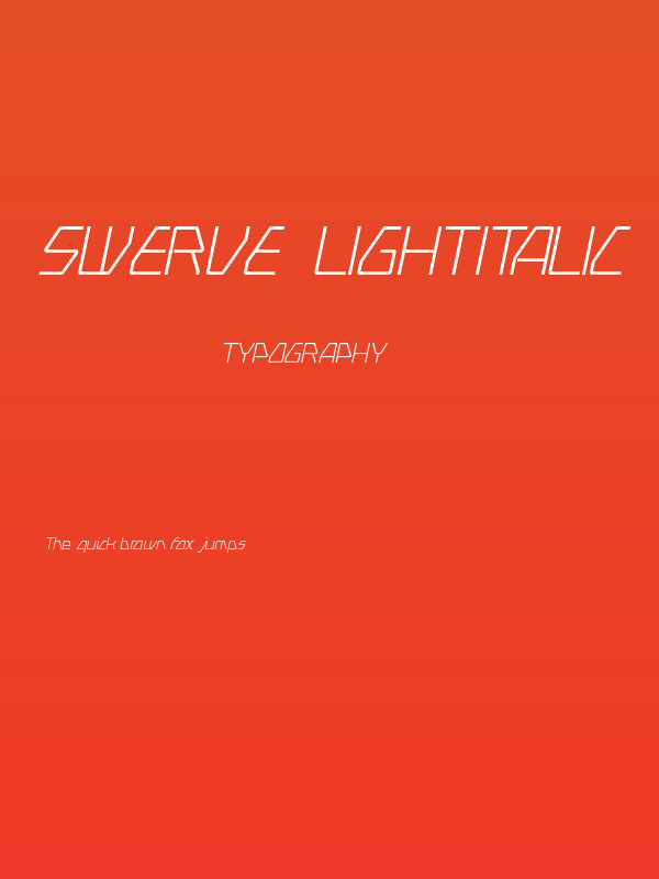 Swerve  LightItalic Poster