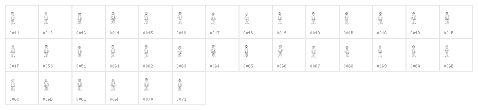 Swimmers Regular Character Map