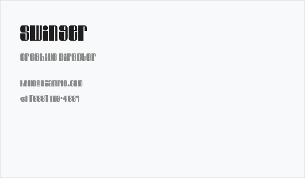 Swinger Business Card