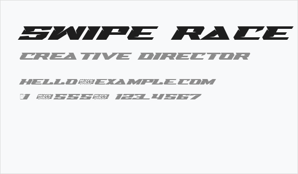 Swipe Race Demo Business Card