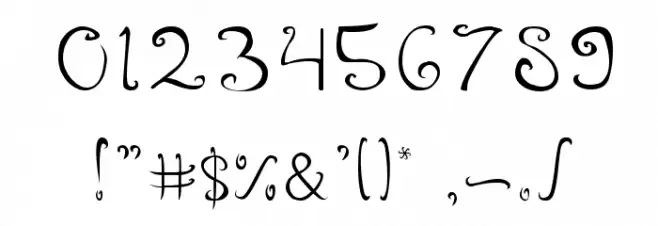 Swirl in the Wonderland Font OTHER CHARS