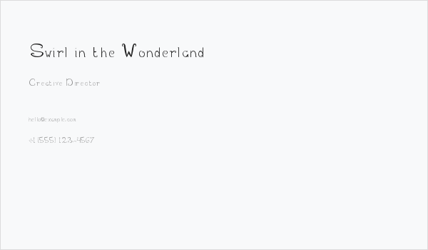 Swirl in the Wonderland Business Card