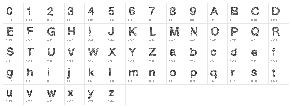 Swirlvetica Character Map