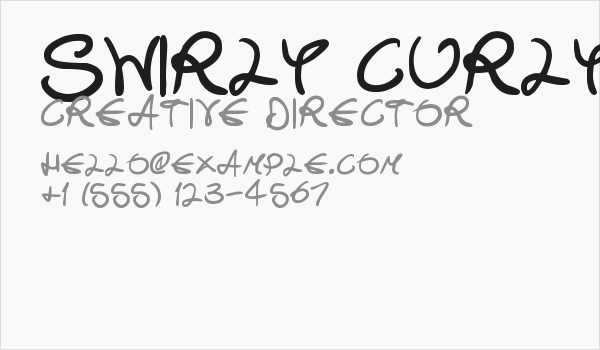 Swirly Curly Inks Business Card