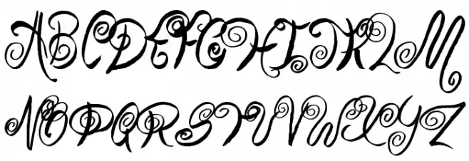Swirly Shirley Шрифта ВЕРХНИЙ