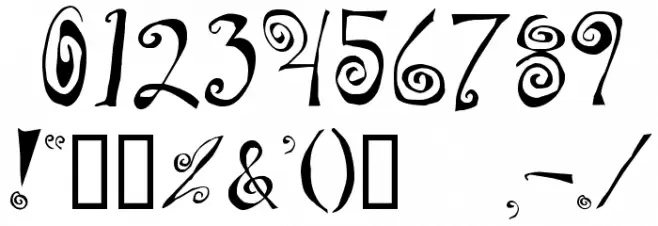 Swirly Font OTHER CHARS