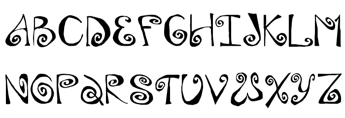 Swirly Font UPPERCASE