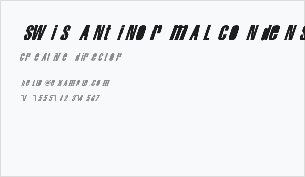 Swis AntiNormal Condensed Normal Business Card