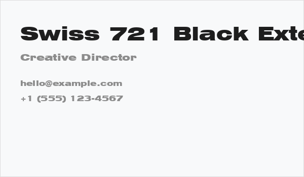 Swiss 721 Black Extended BT Business Card