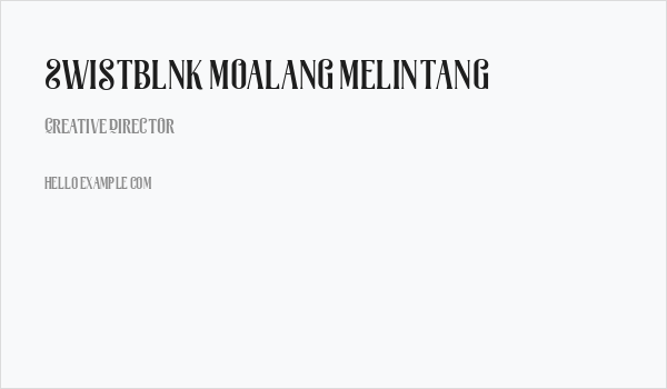 Swistblnk Moalang Melintang Business Card