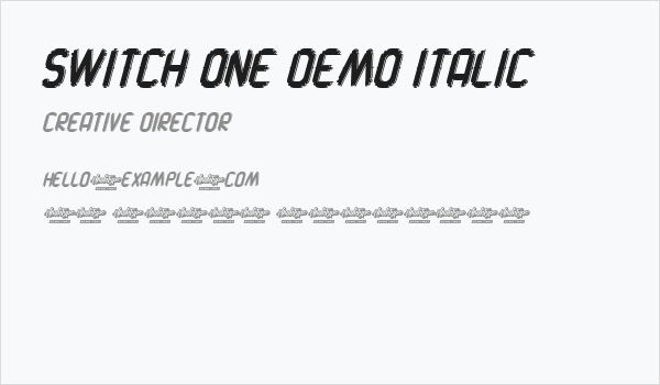 Switch One Demo Italic Business Card