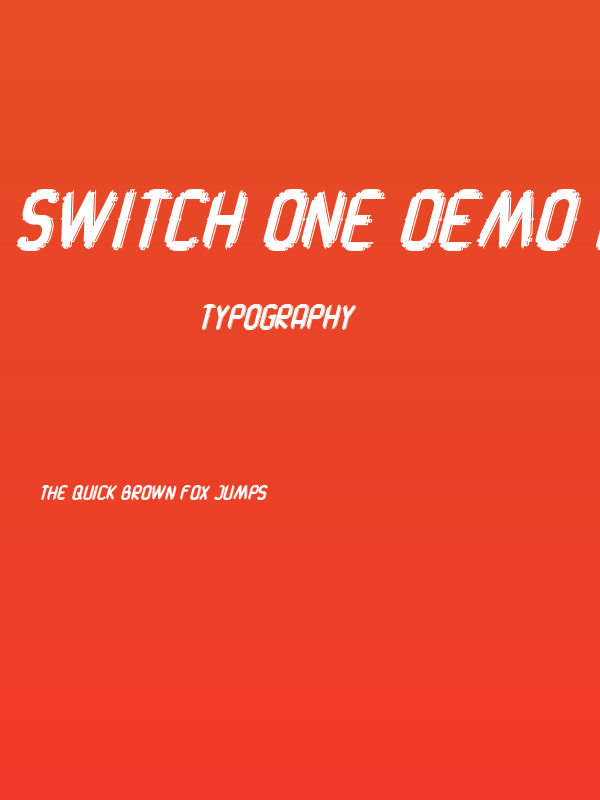 Switch One Demo Italic Poster