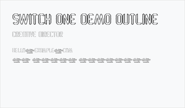 Switch One Demo Outline Business Card