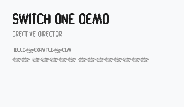 Switch One Demo Business Card